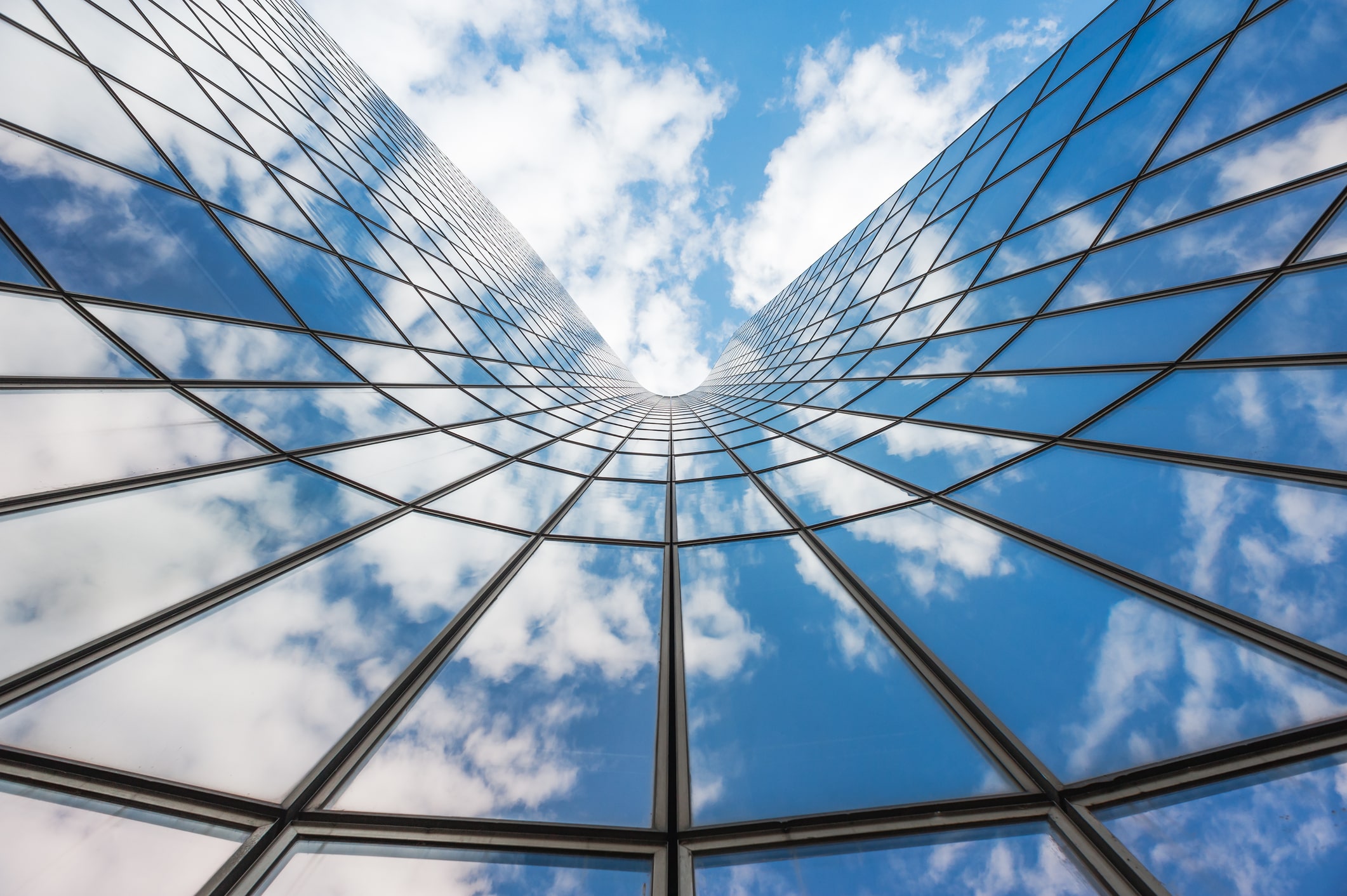 office bldg and clouds