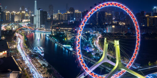 tianjin night skyline